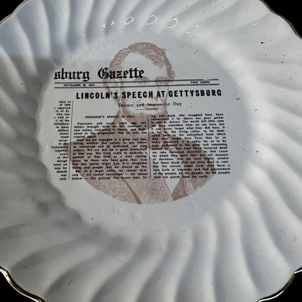 Collector Plate Lincoln's Speech at Gettysburg